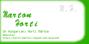 marton horti business card
